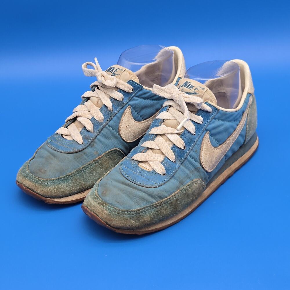 Vintage 1980s Nike Diablo Blue Nylon Suede Sneakers Women’s 7.5 Rep. of Korea - Picture 2 of 14